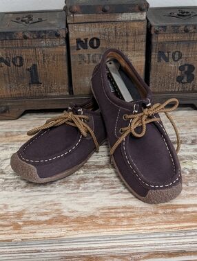 Xiuxian Suede Moc Toe Lace Up Casual Shoes Brown Unisex EU 42 Men 9 Women 10.5